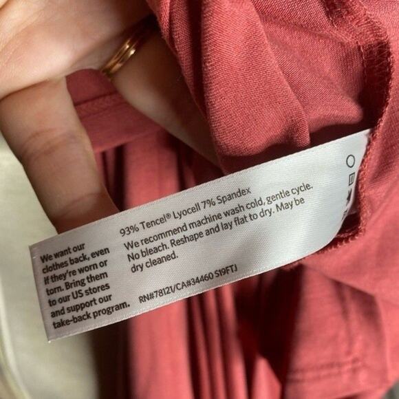 Eileen Fisher Chutney Fine Tencel Stretch Jersey Ballet Neck Dress Short Sleeve - Picture 4 of 8